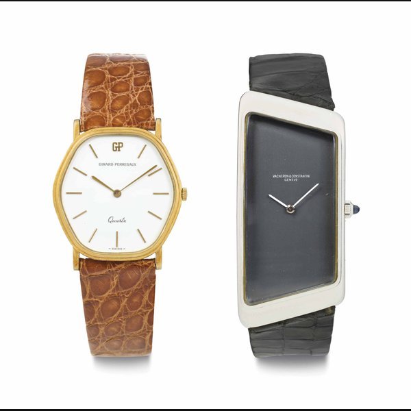  A Lot of Two Wristwatches THE FIRST SIGNED GIRARD-PERREGAUX, CASE NO. 4657OJ, THE SECOND SIGNED VACHERON & CONSTANTIN, GENEVE, PRESTIGE DE FRANCE MODEL, MOVEMENT NO. 649'994, CASE NO. 500'632