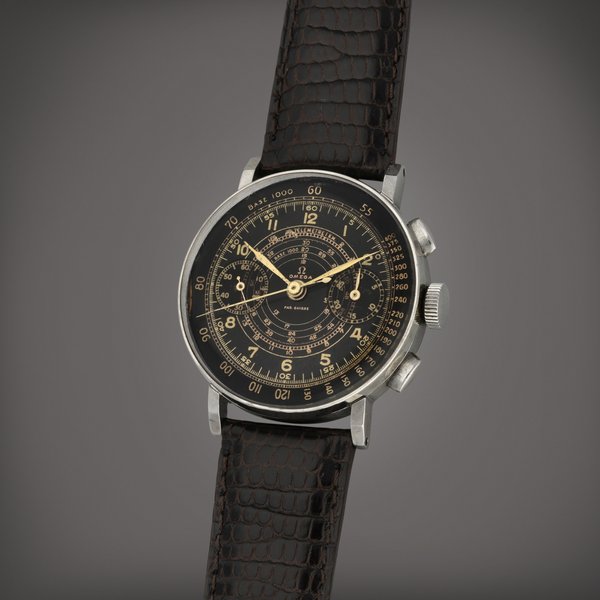 Omega Reference 987/2 | A staybrite steel chronograph wristwatch | Circa 1939