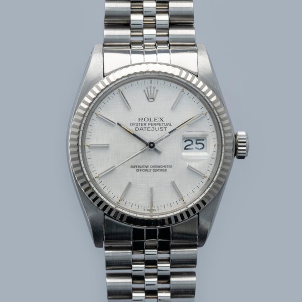 Rolex Rolex Datejust 16014 Silver Linen Dial Box and Papers · 16014