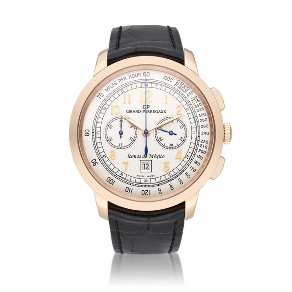 Girard-Perregaux Reference 49542-1509SBK6A Miguel Hidalgo | A pink gold automatic limited edition chronograph wristwatch with date, Circa 2017