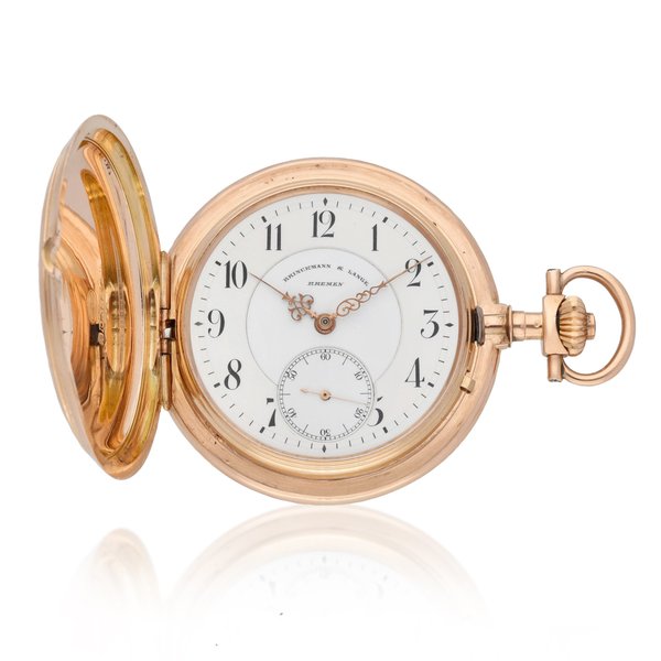 Brinckmann & Lange, Bremen Brinckmann & Lange, Bremen No. 2928 A 14ct pink gold hunting cased keyless lever watch Circa 1905, Price & Market Data