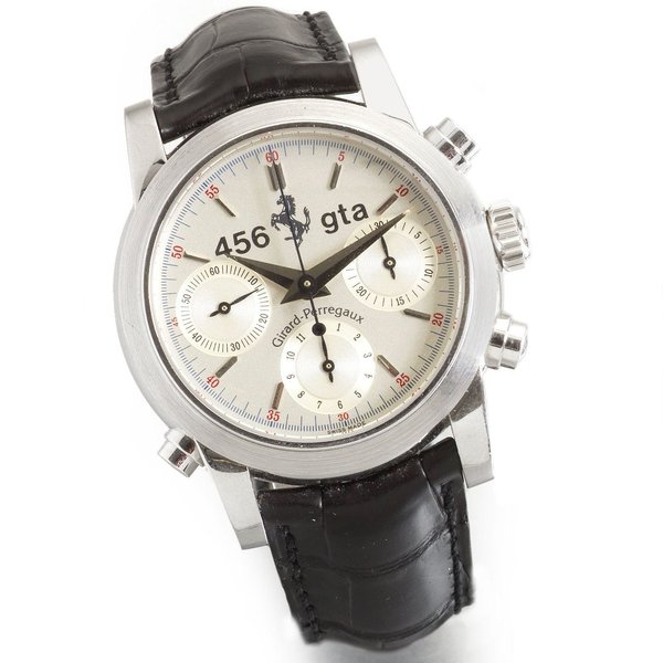 Girard-Perregaux. A platinum automatic chronograph split second wristwatch Ferrari, 456 GTA, Ref:9015, No.1, Circa 2000