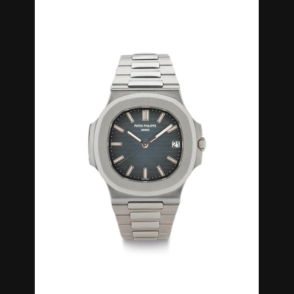 Patek Philippe. A Fine and Large Stainless Steel Automatic Wristwatch with Date, Center Seconds and Bracelet SIGNED PATEK PHILIPPE, GENEVE, NAUTILUS MODEL, REF. 5711/1A, MOVEMENT NO. 3'980'636, CASE NO. 4'946'227, CIRCA 2009