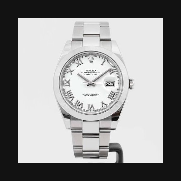 Rolex Rolex Datejust41 White Roman Dial Stainless Steel 41mm (126300) - FULL SET Box & Paper March 2023