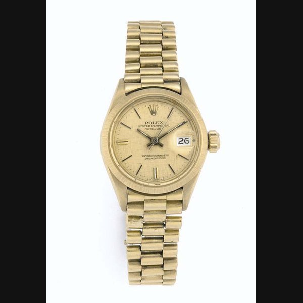 Rolex Rolex. A lady's 18ct. gold automatic water resistant wristwatch with bracelet