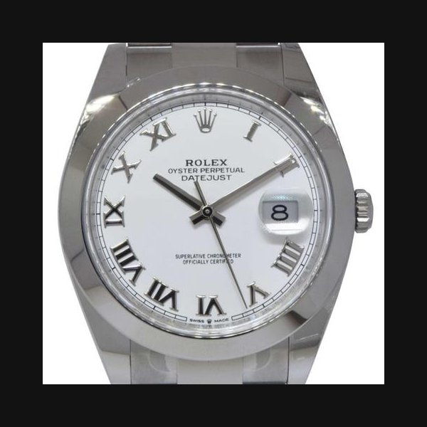 Rolex DatejustNEW Rolex Datejust 41 Steel White Dial Oyster Bracelet Mens Watch B/P ’22 126300