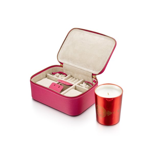 Patek Philippe A set of pink leather travelling case and scented candle, Circa 2018 | 百達翡麗 | 一套粉紅色旅行盒子及香薰蠟燭，約2018年製