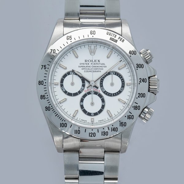 Rolex Rolex Cosmograph Daytona 16520 Zenith Movement White Dial Rolex Service Guarantee
