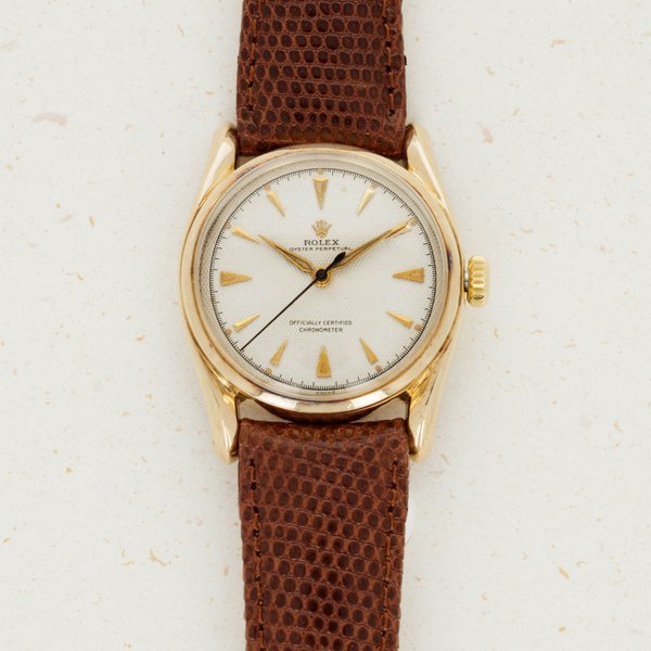 Rolex Rolex Oyster Perpetual 6018 Bombé Case Honeycomb Dial · 6018