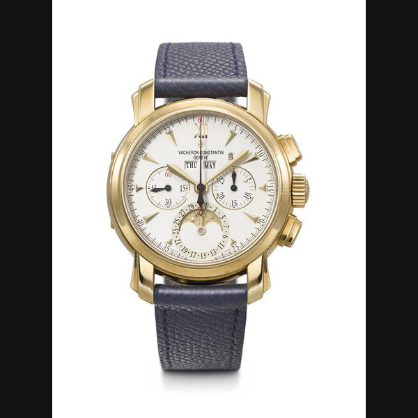 Vacheron Constantin VACHERON CONSTANTIN. AN ELEGANT AND HEAVY 18K GOLD PERPETUAL CALENDAR CHRONOGRAPH WRISTWATCH WITH MOON PHASES AND LEAP YEAR INDICATION MALTE MODEL, REF. 47112, MOVEMENT NO. 902'999, CASE NO. 733'536, MANUFACTURED IN 2002