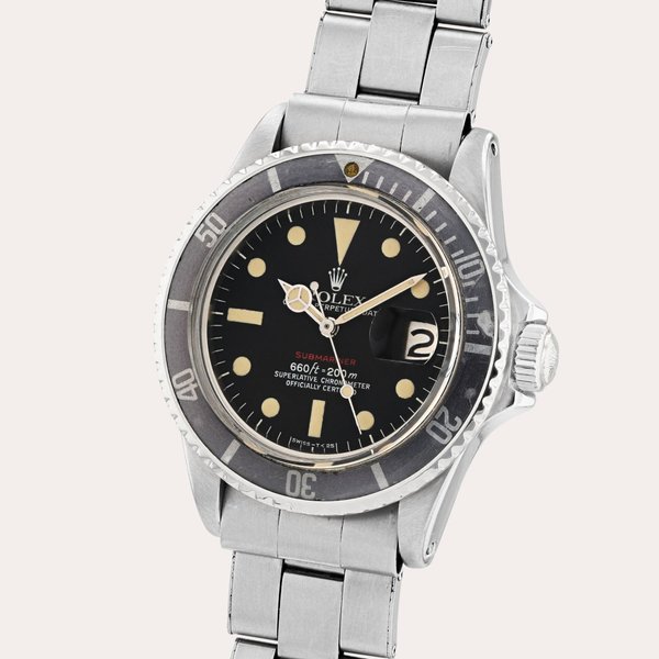 Rolex Submariner ‘Red’, Reference 1680 | A stainless steel wristwatch with date and bracelet | Circa 1974