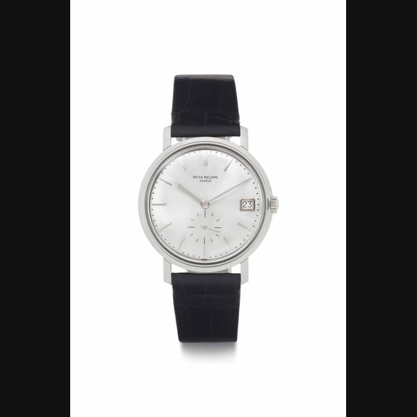 Patek Philippe. A Fine 18k White Gold Automatic Wristwatch with Date SIGNED PATEK PHILIPPE, GENEVE, REF. 3445, MOVEMENT NO. 1'121'771, CASE NO. 315'502, MANUFACTURED IN 1964