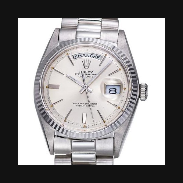 Rolex Rolex Day-DateVintage DAY-DATE 36 Ref 1802 18k White Gold President Bracelet Silver Tiritum Dial Bj-1967 Rare Excellent