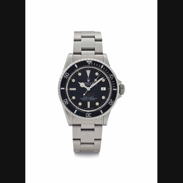 Rolex Rolex. A Stainless Steel Automatic Wristwatch Center Seconds, Date, and Bracelet SIGNED ROLEX, OYSTER PERPETUAL DATE, SEA-DWELLER, SUBMARINER 2000, 2000FT=610M, SUPERLATIVE CHRONOMETER, OFFICIALLY CERTIFIED, DOUBLE RED MODEL, REF. 1665, CASE NO. 3'519'038, MANUFACTURED IN 1972