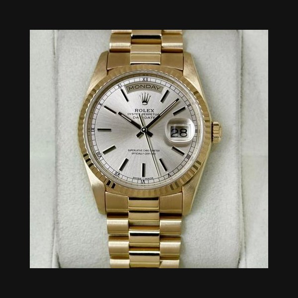 Rolex Rolex Day-Date1991 Day-Date 36mm 18238 Presidential Yellow Gold Silver Dial (RSC)